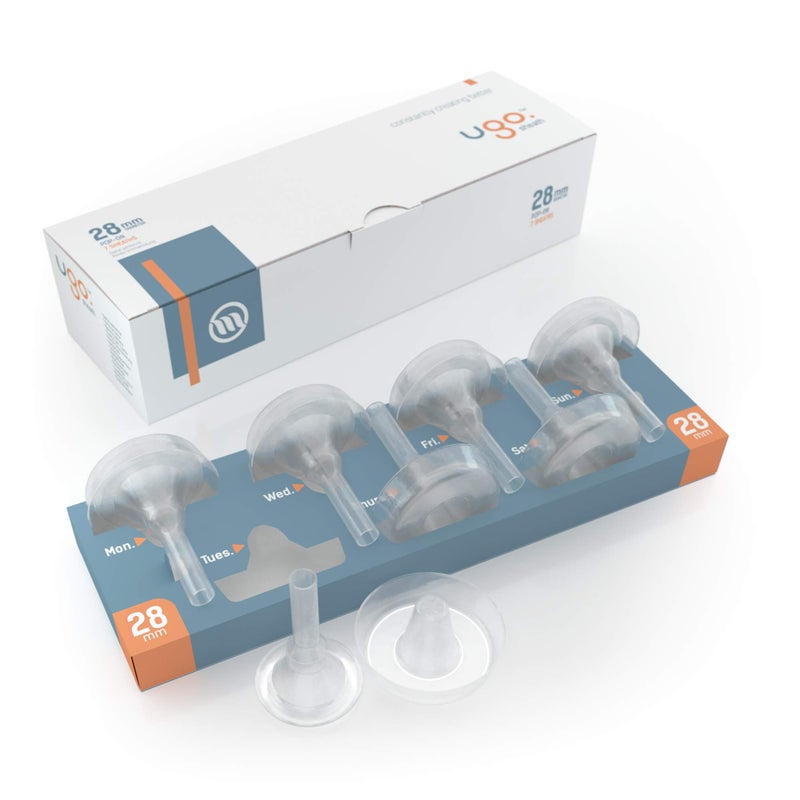 Ugo Sheath (x28) - 1 Month Supply of External Male Urinary Incontinence Catheter Condoms - Self Adhesive and Latex Free (Style: Pop-On/Diameter: 28mm)
